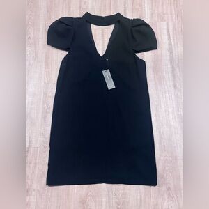 BCBGMaxAzria Black Puff Sleeve Mini Dress